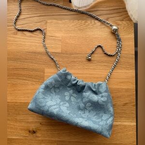 Elegant Blue Floral leather Women's Bag